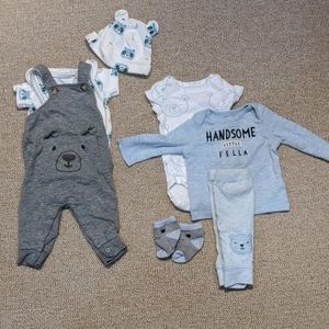 Size newborn bear-themed matching sets.